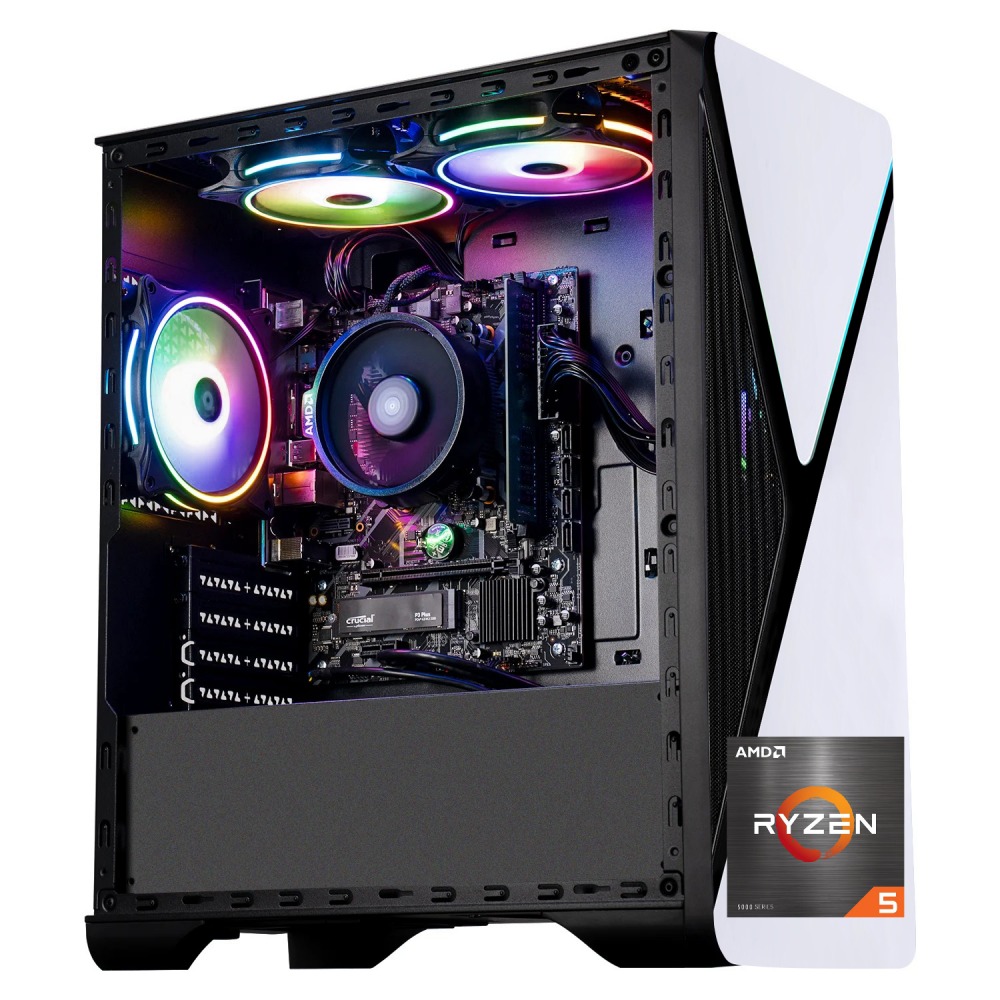 Zhic Gaming Desktop PC, Amd Ryzen 5 5600G, AMD Radeon Graphics, 16GB Ram, 1TB SSD, Windows 11 Home